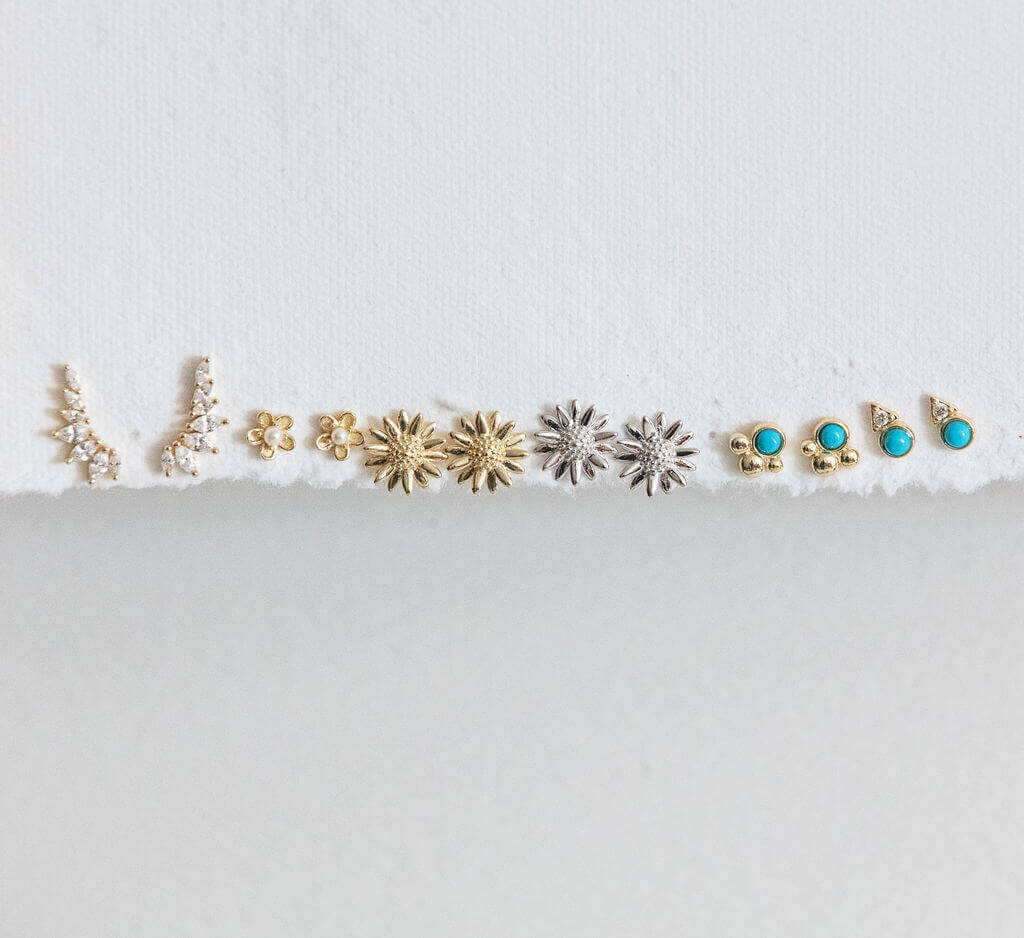 Turquoise + CZ Studs