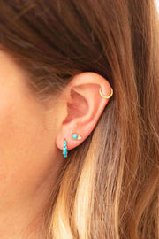 Turquoise + CZ Studs